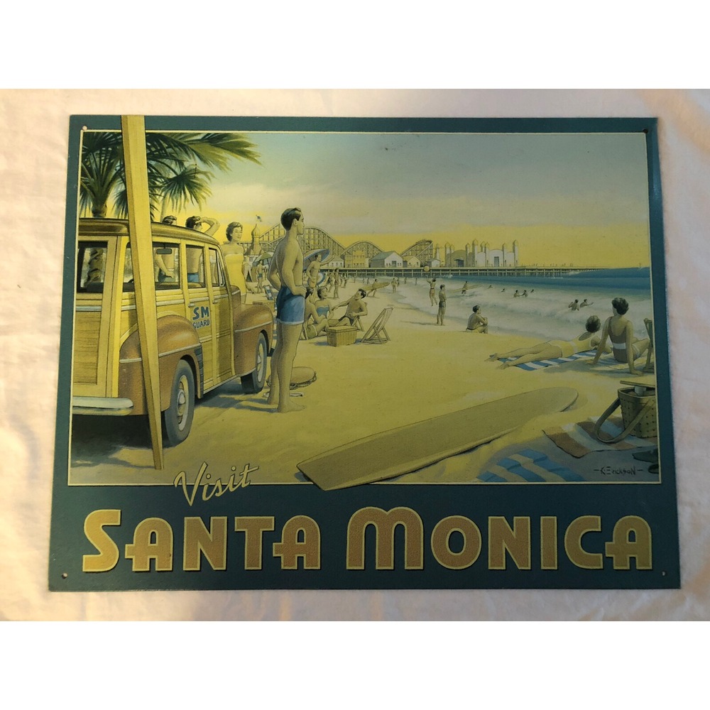Santa Monica Nostalgic Tin Sign 12.5" X 16"
